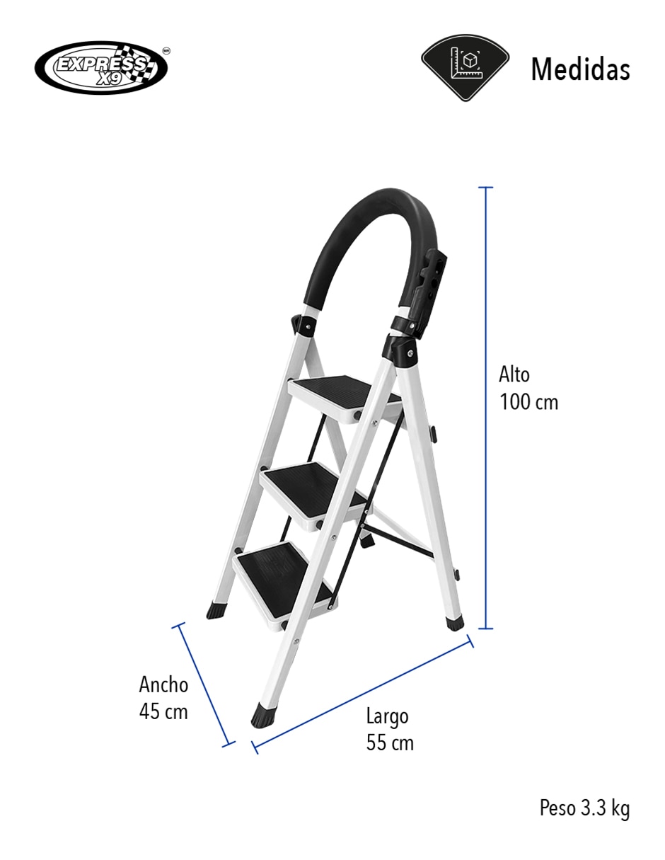 Escalera multipropósito Express X9 de acero inoxidable